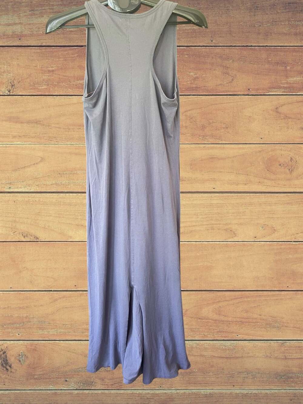 PACT Organic Cotton Maxi Dress Large Gray Racerback Tank Lagenlook Minimalist - Picture 4 of 7